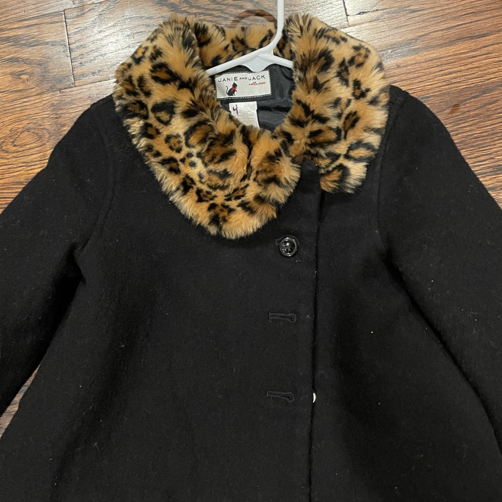 Janie and Jack Fall Coat with Jaguar Collar, size 4T - 5T